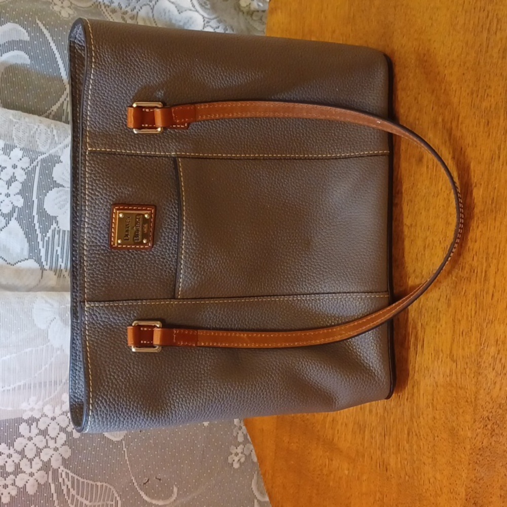 Dooney and Bourke taupe leather shoulder bag purse